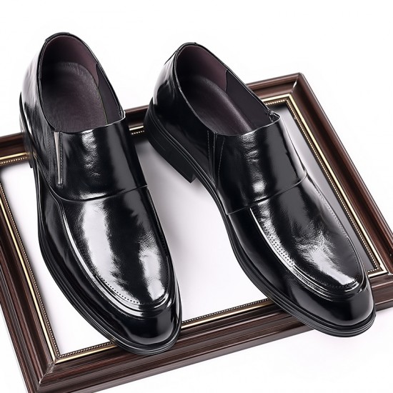 Best-selling men's leather shoes, Korean-style, trendy wedding shoes, genuine leather. Korean-style live-streaming Taobao men's top-grain cowhide slip-on shoes