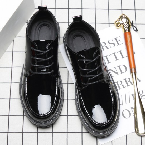 Brilliant leather casual leather shoes for men, business formal, British-style cross-border men's shoes, trendy, versatile thick-soled height-enhancing shoes