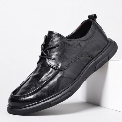 New business formal men's leather shoes, genuine leather casual wholesale men's shoes, soft leather, trendy, non-slip, breathable shoes for men.