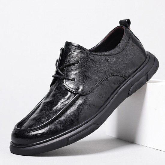 New business formal men's leather shoes, genuine leather casual wholesale men's shoes, soft leather, trendy, non-slip, breathable shoes for men.