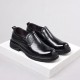Men's casual leather shoes, 2023 autumn hot-selling, thick-soled, Korean-style commuting shoes, breathable, fashionable genuine leather shoes
