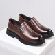 Men's casual leather shoes, 2023 autumn hot-selling, thick-soled, Korean-style commuting shoes, breathable, fashionable genuine leather shoes