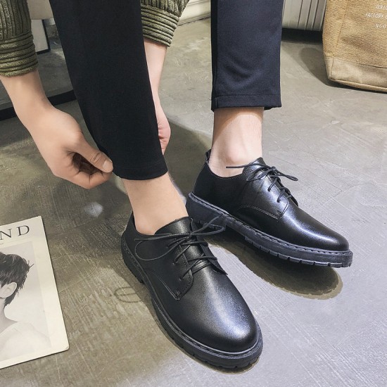 Cross-border Korean-style men's casual leather shoes, men's British black leather shoes, business formal, breathable work shoes. Cross-border Korean-style men's casual leather shoes, men's British black leather shoes, business formal, breathable work shoes.