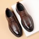 New Summer Men's Leather Shoes, Trendy Business Formal Wedding Shoes, Breathable Korean Style Sandals with Thick Soles