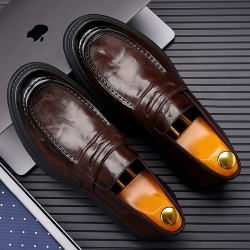 New men's leather shoes, genuine leather casual wholesale, breathable British men's trendy shoes, top-grain sheepskin Korean style