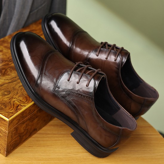 2025 Spring and Autumn New Styles Business formal men's shoes, three-joint lace-up breathable security leather shoes, men's groom's wedding shoes wholesale