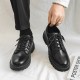 2025 spring men's leather shoes, Korean-style, trendy, versatile, British suit casual shoes, youth British black leather shoes