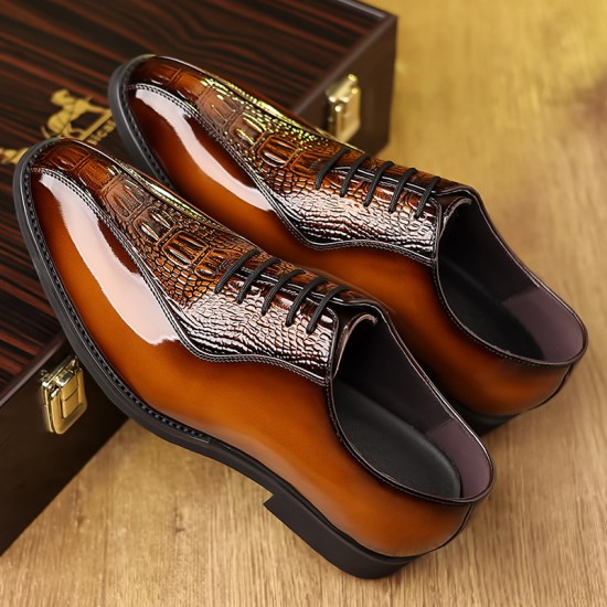 New men's leather shoes, business formal derby shoes, genuine leather brogues, high-end men's shoes, fashionable British wedding shoes