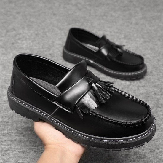 Spring/Summer shiny leather slip-on shoes, trendy and versatile slip-on shoes, men's casual shoes, plus-size men's shoes.