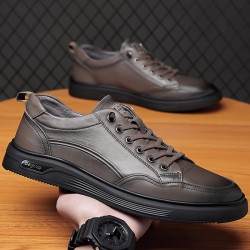 2023 Spring Top-Grain Cowhide Sneakers, Genuine Leather Men's Shoes, Live-Streaming Wholesale, Handmade Men's Slip-On Leather Shoes