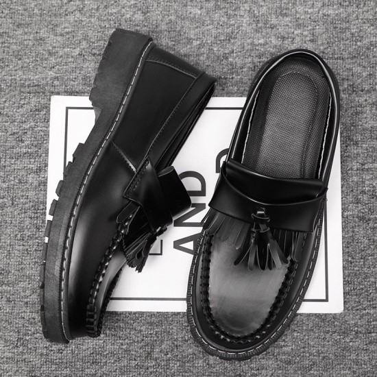 Spring/Summer shiny leather slip-on shoes, trendy and versatile slip-on shoes, men's casual shoes, plus-size men's shoes.