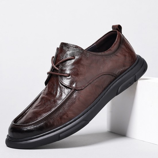 New business formal men's leather shoes, genuine leather casual wholesale men's shoes, soft leather, trendy, non-slip, breathable shoes for men.