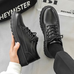 Men's casual leather shoes, student trendy shoes, Korean-style Cross-border delivery of waterproof men's suit-matching low-top casual shoes for teenagers.
