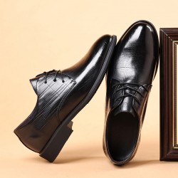 Autumn new men's business formal leather shoes, genuine leather British casual men's shoes, high-end Korean-style pointed-toe wedding shoes.