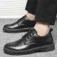 Young men's leather shoes, British black, casual business and formal, large-toe, Korean-style waterproof Martin shoes for work, cross-border delivery