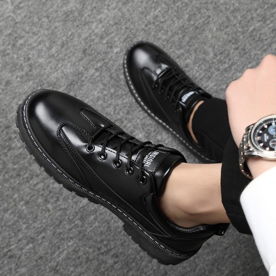 Autumn and winter men's casual leather shoes, lace-up Martin boots, Korean-style sneakers, breathable low-top shoes, work shoes, Martin boots for men Autumn and winter men's casual leather shoes, lace-up Martin boots, Korean-style sneakers, breathable low-top shoes, work shoes, Martin boots for men