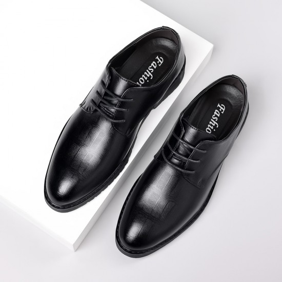 Men's leather shoes, business formal, genuine leather soft-soled, breathable, cross-border casual shoes, British-style groom's wedding suit derby shoes.