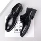 Men's leather shoes, business formal, genuine leather soft-soled, breathable, cross-border casual shoes, British-style groom's wedding suit derby shoes.