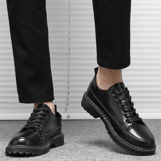 Men's Korean-style black British casual work shoes, Korean-style trendy and versatile Martin shoes for cross-border trade.